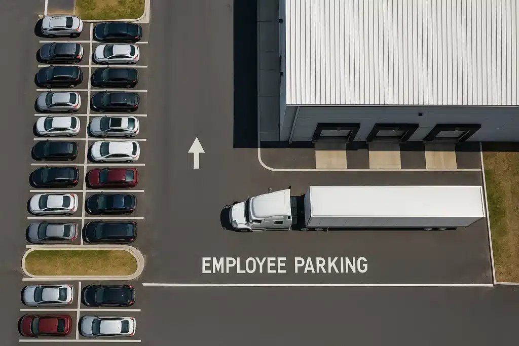 Cómo dimensionar patios de maniobra y parqueos en una ofibodega