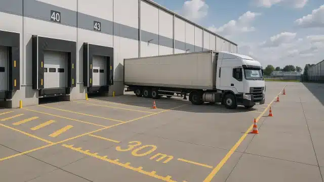 Cómo dimensionar patios de maniobra y parqueos en una ofibodega